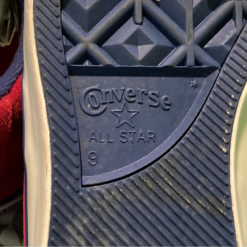 CONVERSE CONS KA-ONE VULC OX SHOES, RED SUEDE/ BLUE/ WHITE - Picture 10 of 11